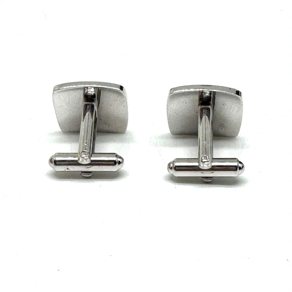 Vintage Hayward Polished Silver Floral Square Cufflinks - Men's Accessories